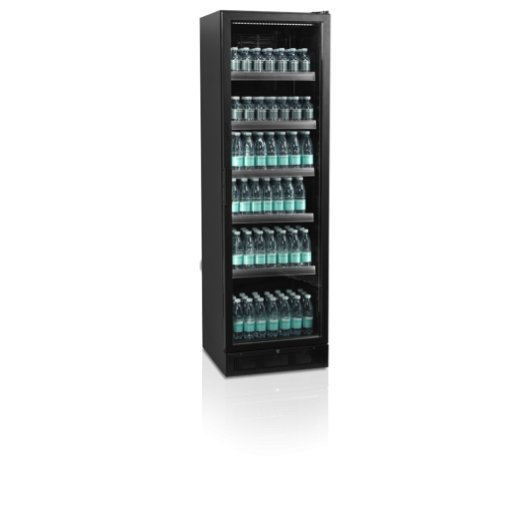 TefCold SCU1425 Frameless Neveras de bebidas Nevera de exposición comerciales Expositor refrigerado negro Rango de temperatura +2 a +10 °C 